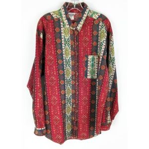 Niki Lee Long Sleeve Striped Shirt Blouse /  Size